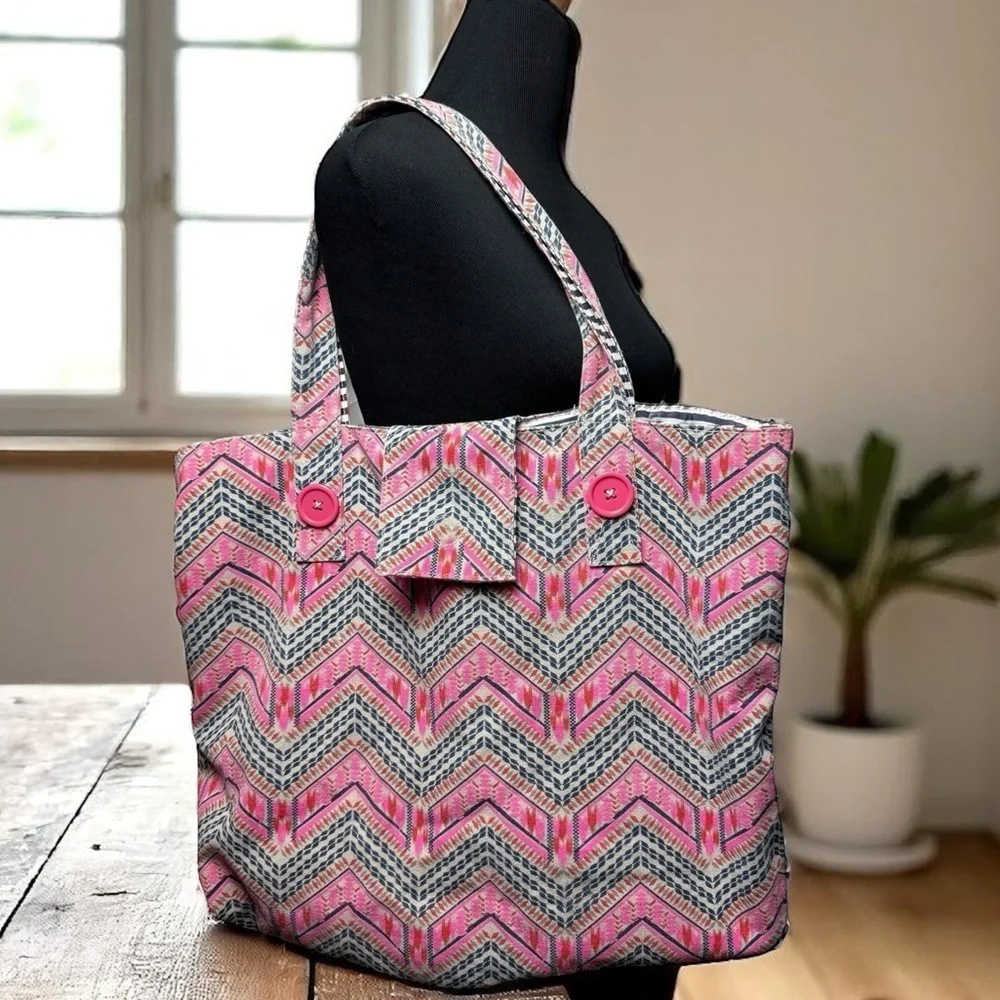Reversible Large Beach Shopping Tote Shoulder Bag Nautical Boat Market Cotton